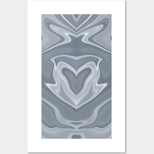 Grey Abstract Marble  Pattern Posters and Art